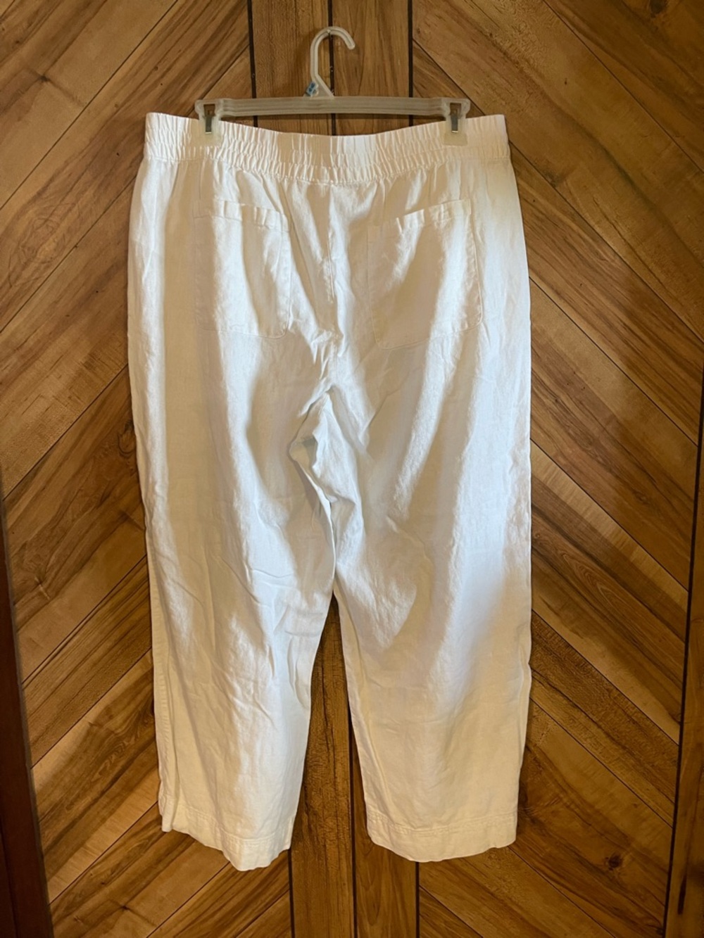 Old Navy Women’s XL White High Rise Wide Leg Linen Blend Summer Beach Pants - Picture 6 of 10